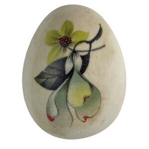 Vintage Decorative Egg Hand Painted Ceramic Floral Pattern Bisque Finish